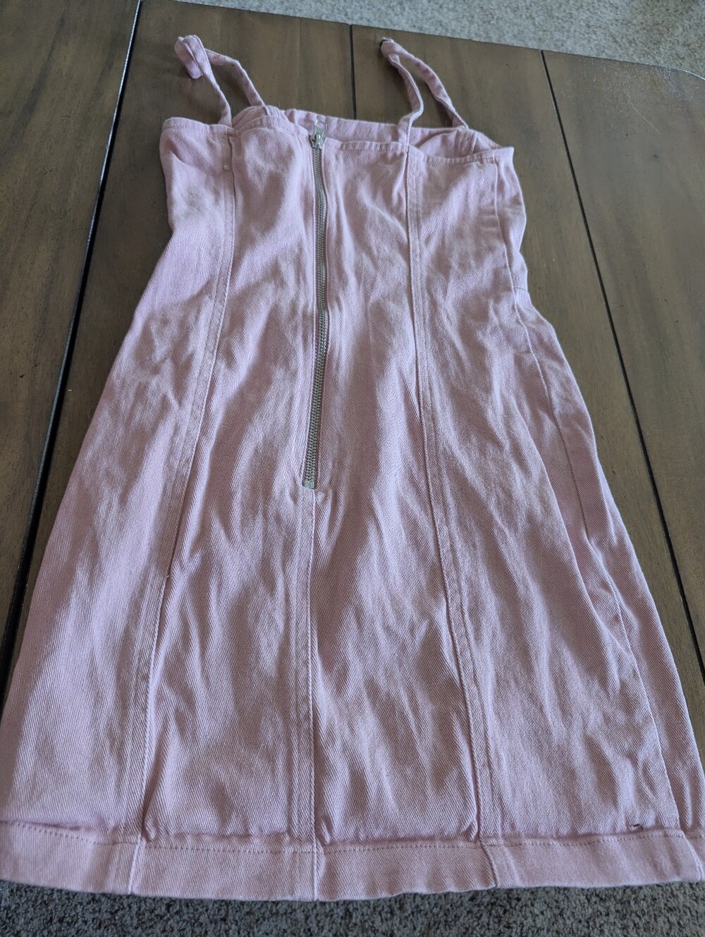 Women’s Pink Zip-Front Pink Jean Dress